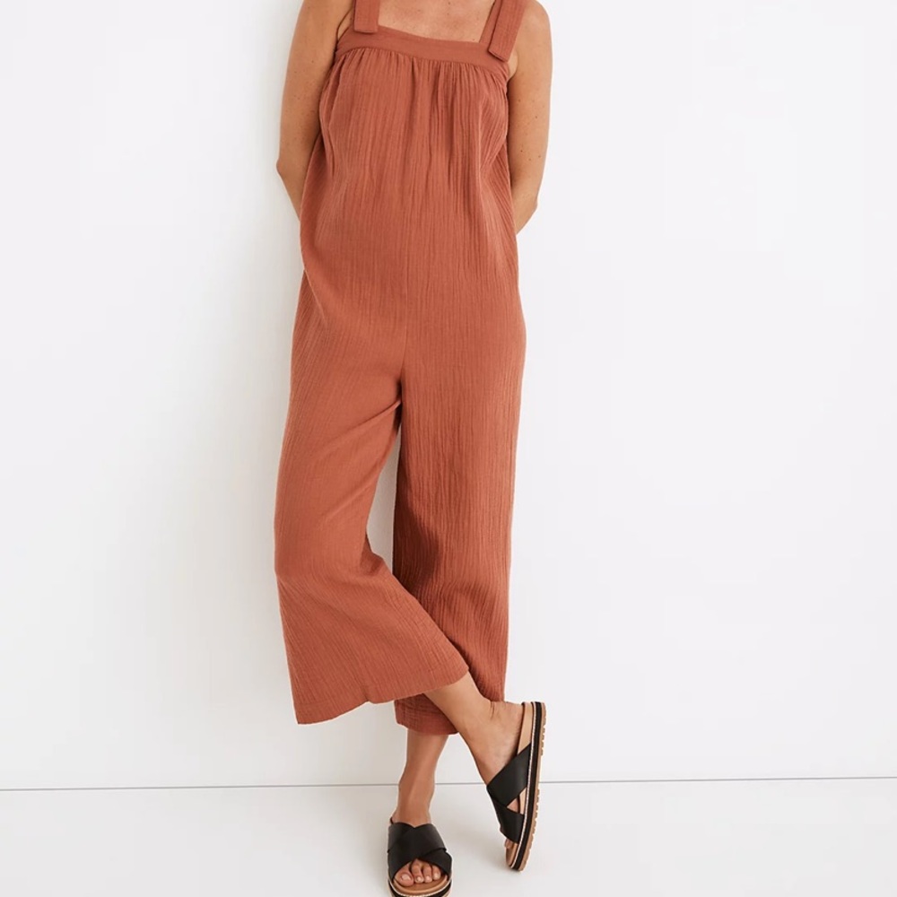 Madewell lightestspun tie strap jumpsuit (Antique gold)